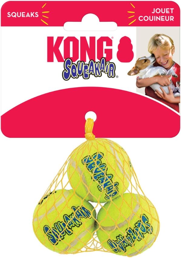 Kong Air Squeaker Tennis Ball Gioco per Cani Palla da Tennis S 3 PZ