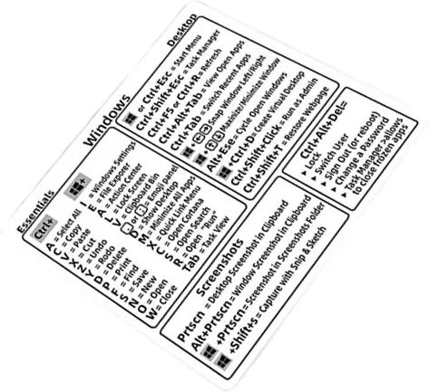 INF Autocollants de clavier de raccourci Windows