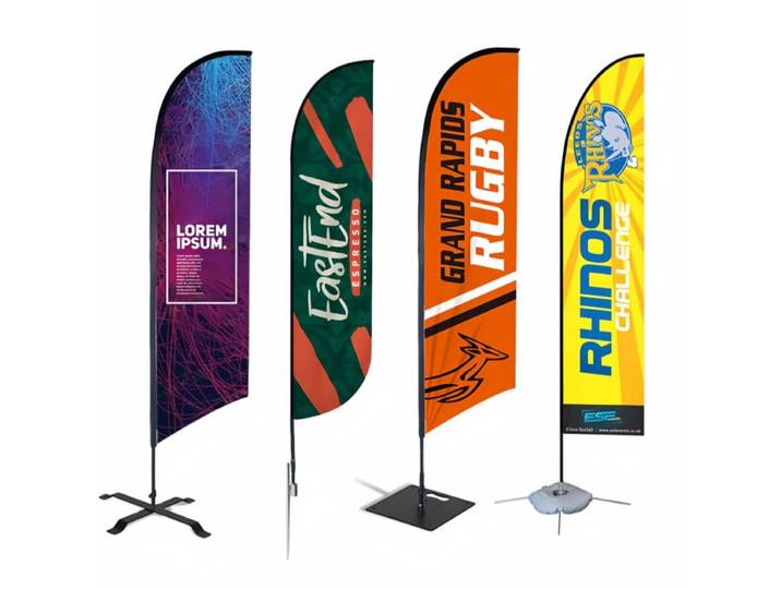 Drapeau plume personnalisé imprimé pour promotions sur la plage, publicité de courses sportives en extérieur, enseigne de magasin, bannière, mât de drapeau plume