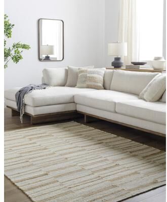 Livabliss Tahj Transitional Stripe Jute Area Rug