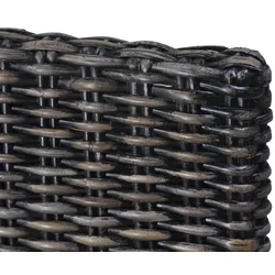 vidaXL Esszimmerstühle Kubu Rattan und Mangoholz : Farbe - Schwarz, Größe - 6 Stk.