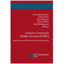 Creative Commons Public License, Fachbücher von Franziska Boehm, Paul Klimpel, Fabian Rack, Ellen Euler, John Weitzmann