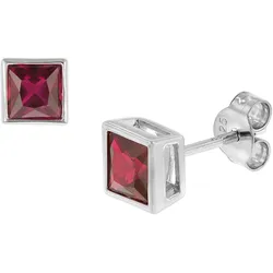 trendor 51670-07 Damen-Ohrringe 925 Sterlingsilber synthetischer Granat