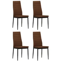 vidaXL Esszimmerstühle 4 Stk. Braun Stoff
