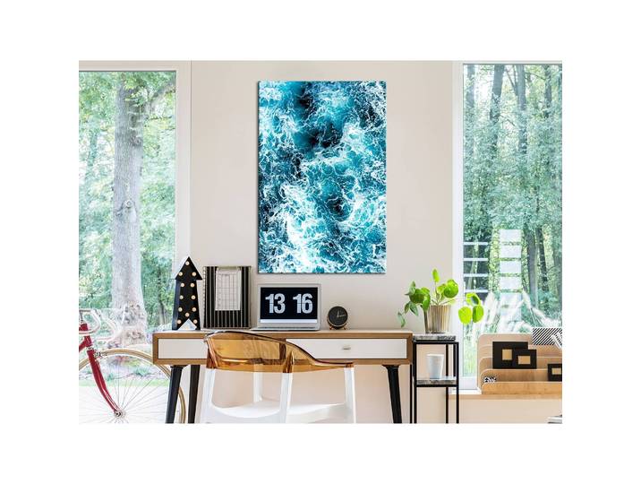 Tableau déco Sea Currents Lin Bleu 40 x 60cm