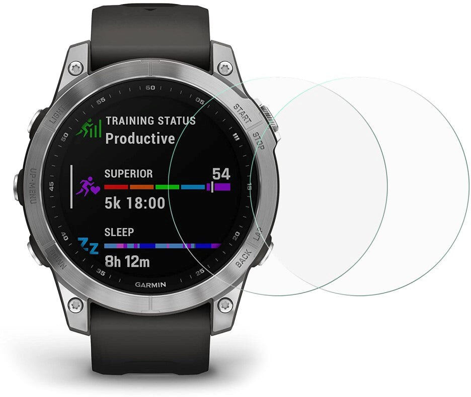 INCOVER Garmin Fenix 7 Arc Edge Skærmbeskyttelse - Hærdet Glas - 2 Stk. - Gennemsigtigt