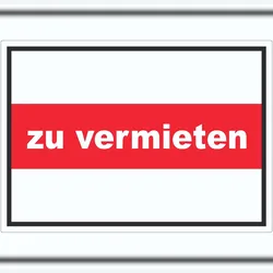 HB-Druck zu vermieten Aufkleber mit Text Werbeaufkleber A6 (105x148mm)