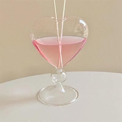 Uplift Picks Heart Shape Glass Tumbler 220ml Cute Drinking Cup For Coffee Juice And Tea transparent 220 Ml