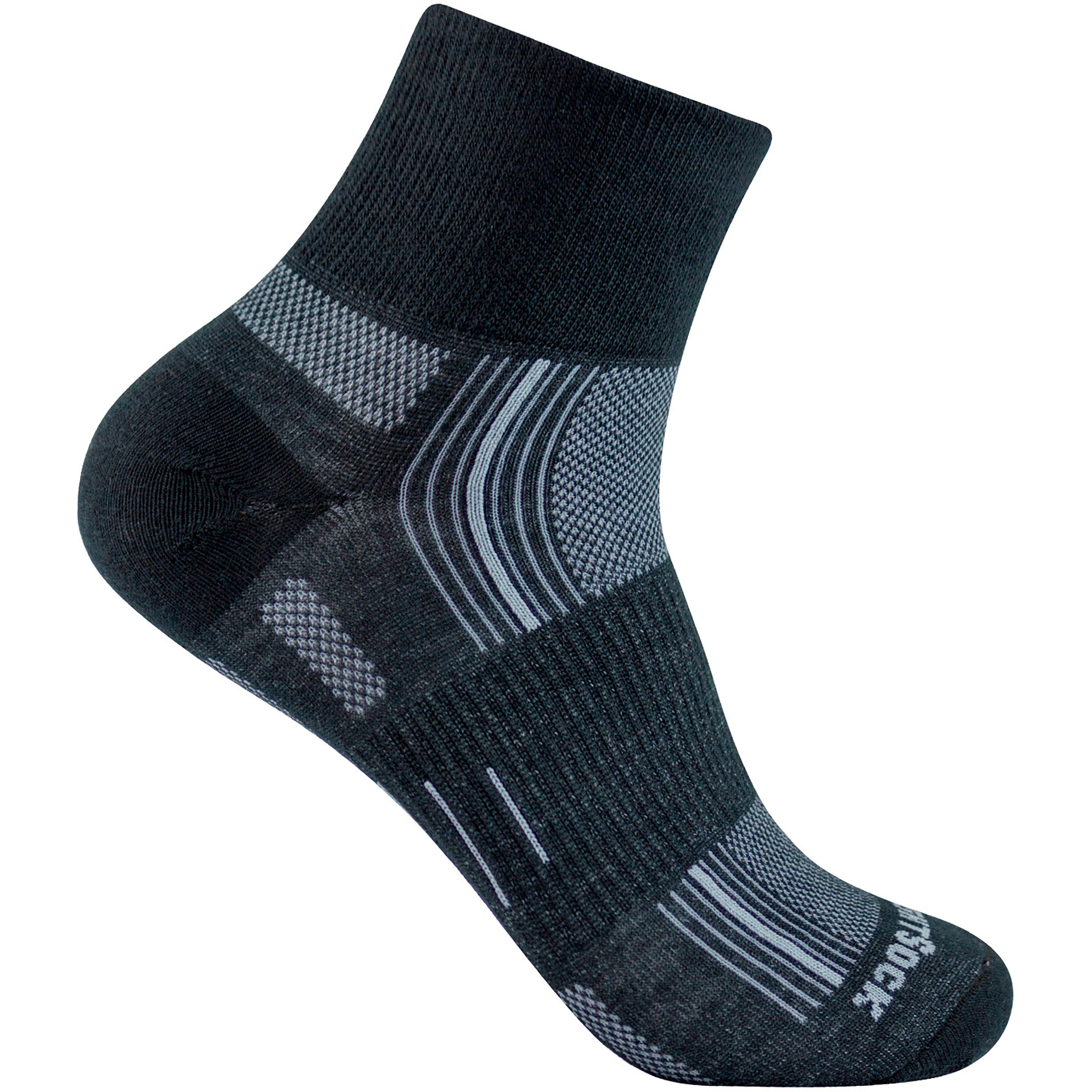 Wrightsock Stride Quarter Fahrradsocken schwarz Größe 34 Camping Hautfreundlich