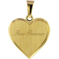 trendor 75105 Schmuck-Anhänger für Damen Gold 333 /8 Karat Herz-Gravurplatte