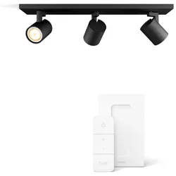 Philips Hue Schwenkbarer 3-flammiger LED-Wandstrahler RUNNER in Schwarz