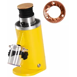 ROASTLY DF54 Red Ti Coffee Grinder Gen 4 IV V4, Electric Single Dose Coffee Grinder, Nearly Retention-Free (Yellow)
