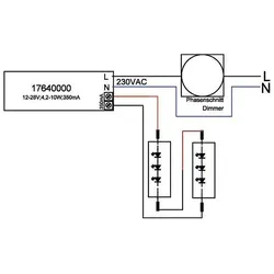 Brumberg LED Konverter, IP20, 230V AC, sek. 350mA, 4.2-10W, dimmbar mit Phasenabschnitt BRUM-17640010