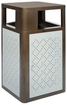 Lancaster Home Commercial 31.4 GAL Steel Trash Can with Inner Bin, Locking Access Door