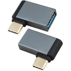 Helos Adapter OTG, USB 3.1 A Buchse/Type-C™ Stecker, gewinkelt, anthrazit