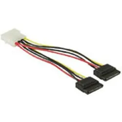 INLINE Strom Y-Kabel intern, 1x 13,34cm (5,25") an 2x 15pol SATA, 0,2m