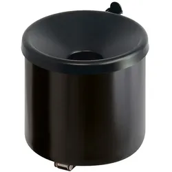 Proregal Runder feuerlöschender Wandaschenbecher | 2 Liter, HxØ 16x16cm | Metal | Schwarz mit schwarzem Deckel