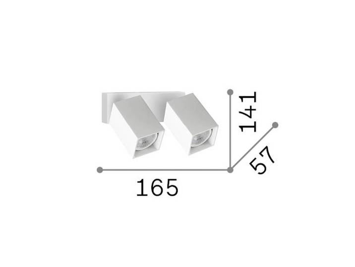 IDEAL LUX Ideal Lux Wandstrahler Dynamite Square messing 16,5 cm 2-flg, messing / gold, für Wohn- / Esszimmer, Metall, Modern, Strahler