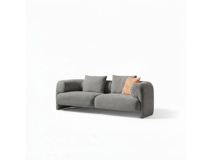 Xlmoebel 3-Sitzer Beiges Stoffsofa mit Holzrahmen und Kissen von XLMOEBEL, 3-Sitzer 1 Teile, Made in Europa