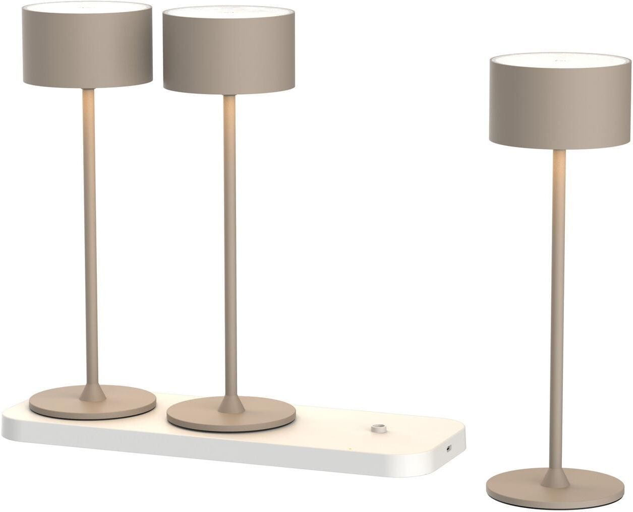 Tischleuchte "Tavolo 3er Set", beige, H: 26,2cm, Leuchten, Tischleuchte beige H: 26,2cm