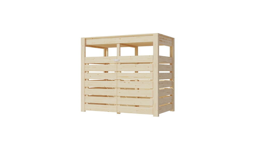 KARIBUHOLZT Mülltonnenunterstand natur kein Boden 158x088x143 16954031