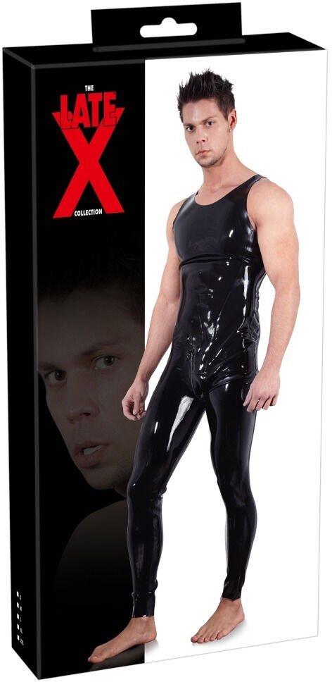 Late X Combinaison en latex seconde peau avec zip