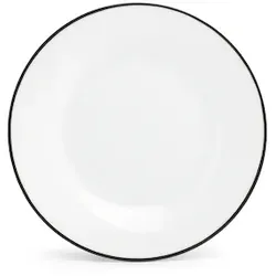 BONBISTRO Teller flach 15cm Schwarzer Rand  Basic White - 6 Stück