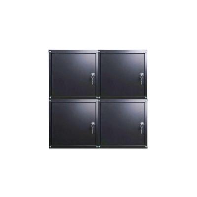 PROREGAL Mega Deal 4x Schließfachwürfel Cubic, HxBxT 35x35x35cm, Schwarz, Spind Spindschrank Schließfachschrank Schließfachgarderobe Metall