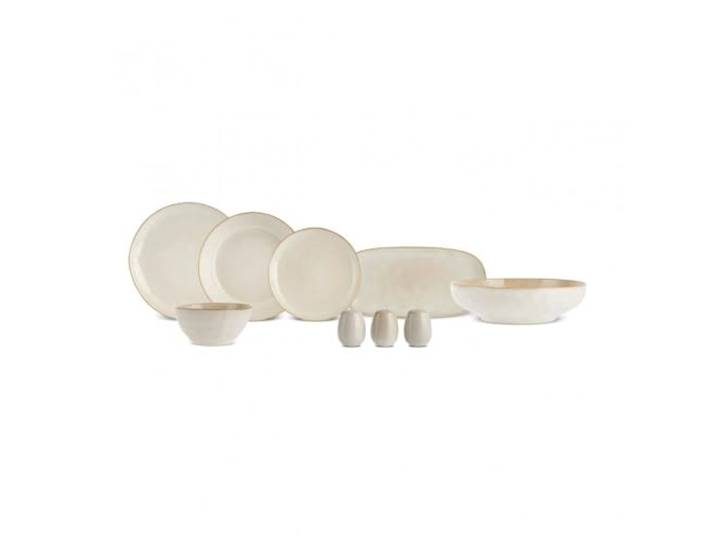Karaca Earth Collection Aria 55-teiliges Geschirrset für 12 Personen, Steingut, Spülmaschinen- & Mikrowellengeeignet, Geschirr Set für den täglichen Gebrauch und besondere Anlässe, Beige Teller Set