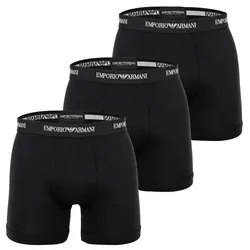 EMPORIO ARMANI Herren Boxershorts, 3er Pack - PURE COTTON, Boxer Briefs, Baumwolle Schwarz / L