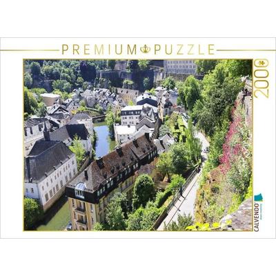 CALVENDO Puzzle Luxemburg, Stadtteil Grund mit Blick auf die Alzette | 2000 Teile Lege-Größe 90x67cm Foto-Puzzle für glückliche Stunden