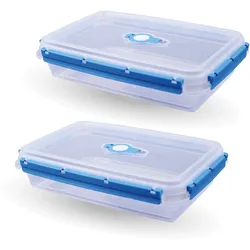 Bestlivings Frischhaltebox 2L - Brotdose im Set Blau - 2er Pack ( 2 Stück )