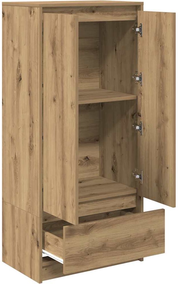 vidaXL Armario con cajón roble Artisan 55,5x34x119,5 cm Marrón