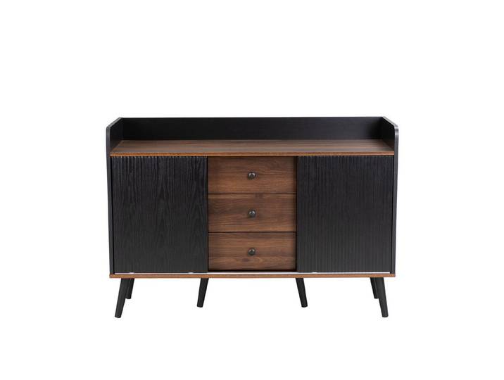 EXTSUD Sideboard Modernes Sideboard Holzoptik mit 3 Schubladen & verstellbaren Regalen, mit Stauraumregalen, H80/L117,5/T40 cm