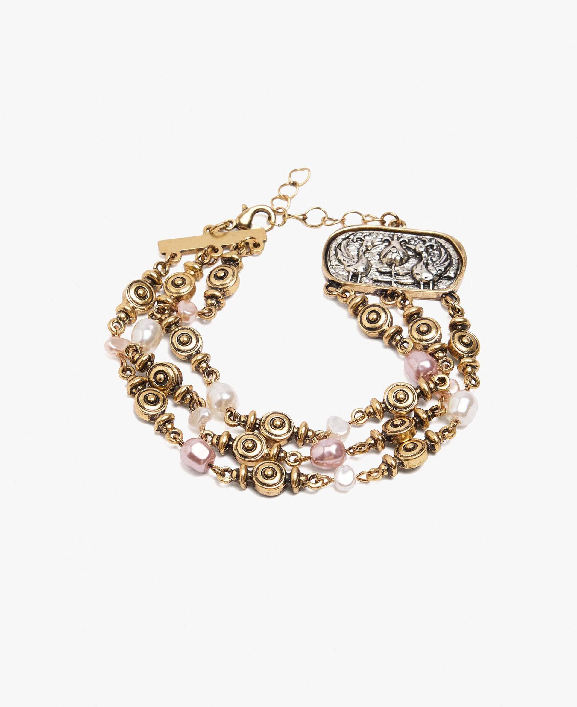 Parfois Pulsera con charms y piedras decorativas. Multicolor