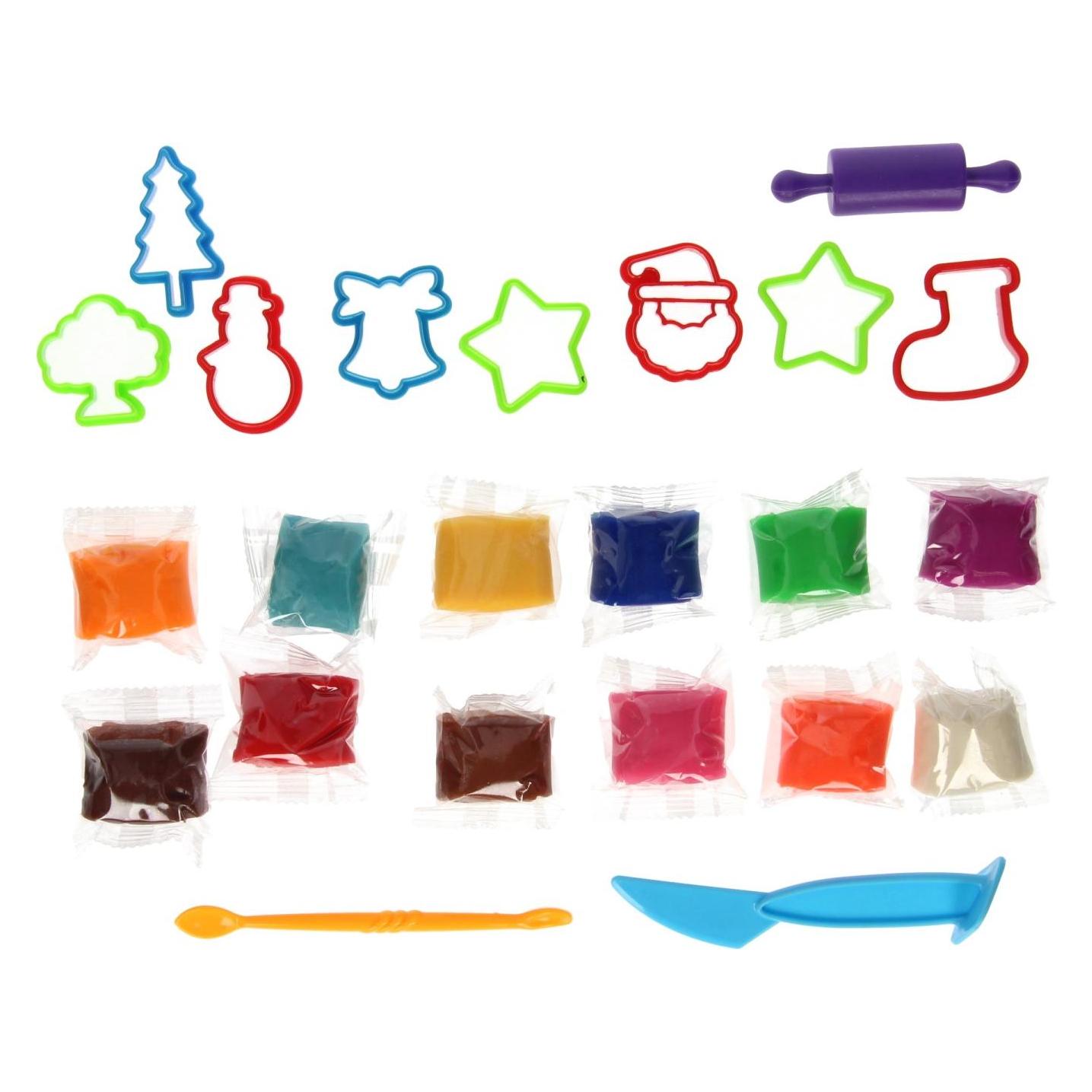 Lobbes Ton-Set in Aufbewahrungsbox Ausstechformen Weihnachten - 12 Farben Ton (66853712)