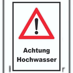 HB-Druck Achtung Hochwasser Schild A4 (210x297mm)