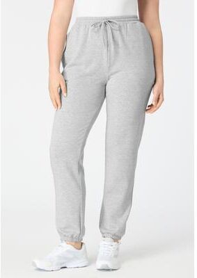 Plus Size Women's Comfort+ Fleece Slim Leg Jogger by Roaman's in Heather Grey (Size 5X)