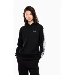 EA7 für Damen. 7W001151_AF12501 Schwarzer Kapuzenpullover aus technischem Natural VENTUS7 Dynamic Athlete Gewebe (XXS), Lässig, Recyceltes P