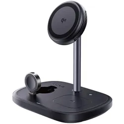 Baseus EnerFill FS41 3w1 z chłodzeniem z wtyczką EU 45W i kablem USB-C do USB-C - czarna (45 W), Wireless Charger, Schwarz