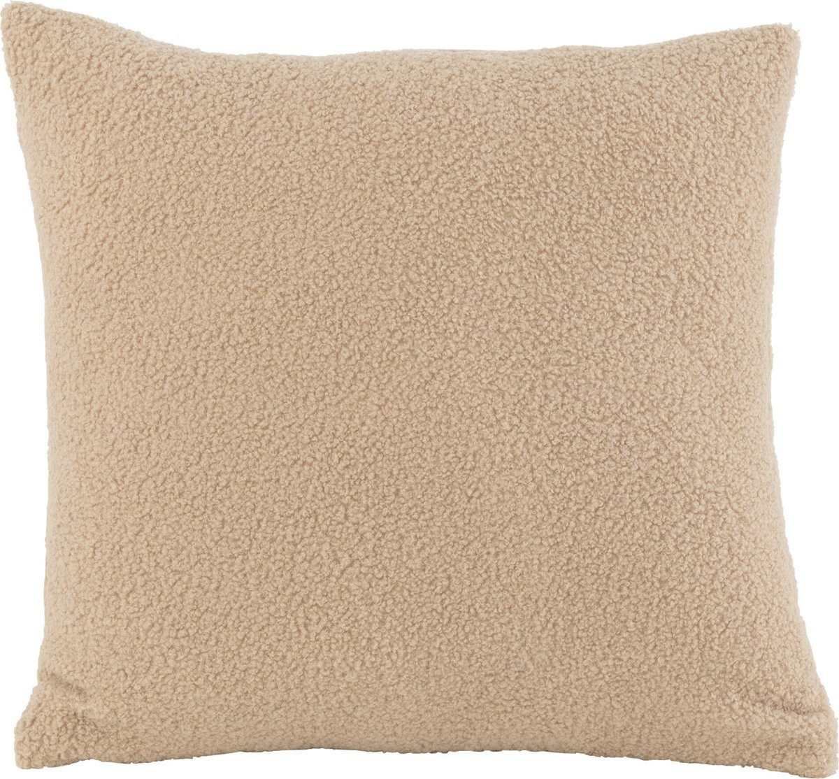 J-Line Teddy Bouclé kussen - donkerbeige - polyester