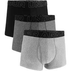 3er Pack UNDER ARMOUR Performance Tech Solid 3" Boxershorts Herren 053 - steel M