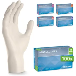Arnomed Latexhandschuh Puderfrei - Größe L 100 ST