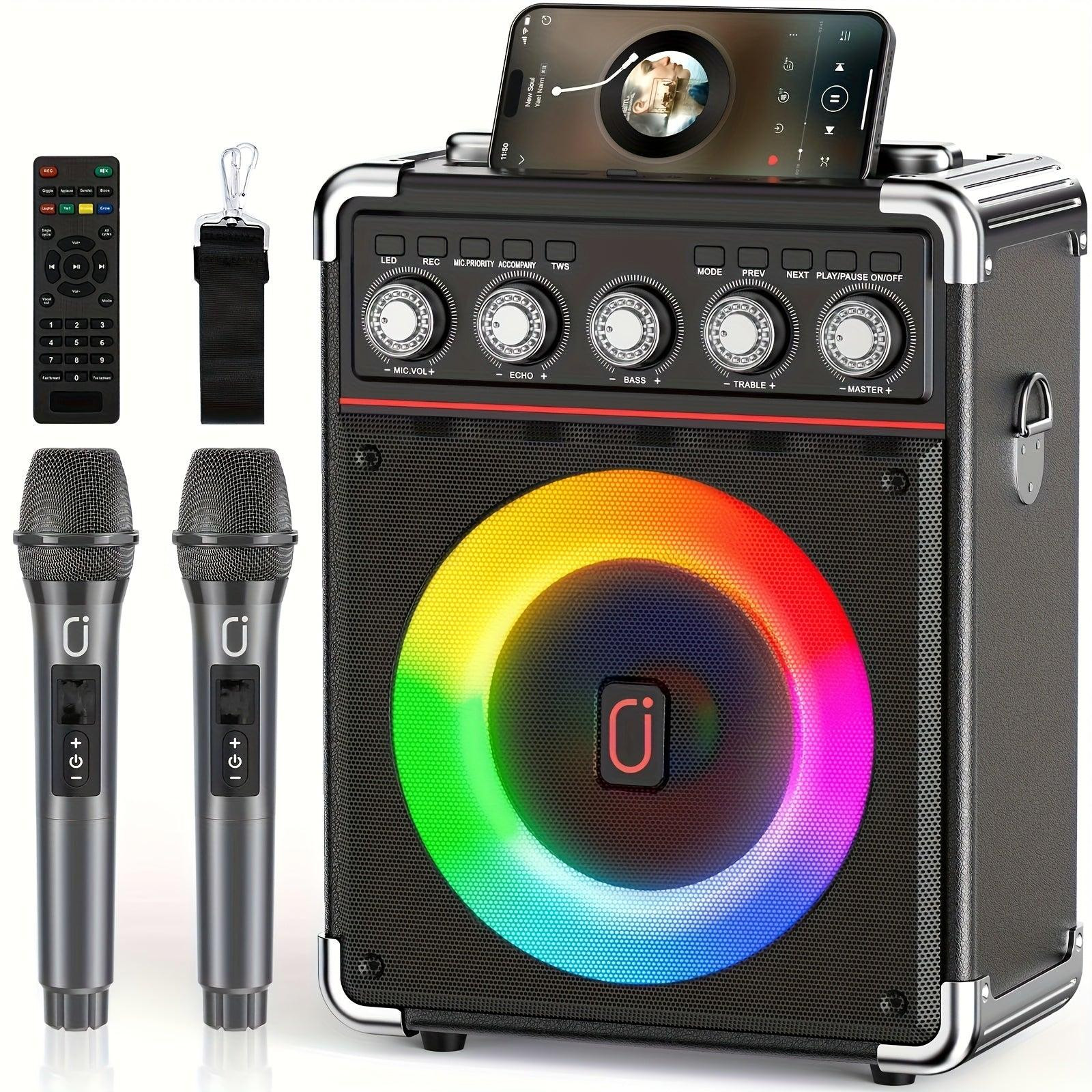 Selius Draagbare Karaoke Machine met Wifi Microfoon en Bluetooth Speaker