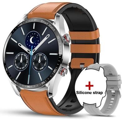 Uplift Essentials Business HD Full Screen Smartwatch brown Belt