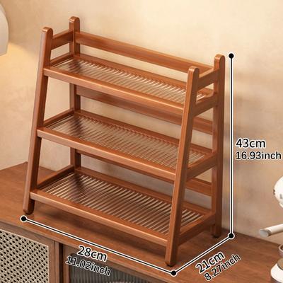 Inspired Living Barista Station Syrup & Mug Organizer Stand For Coffee Bars And Countertops brown 3tiers