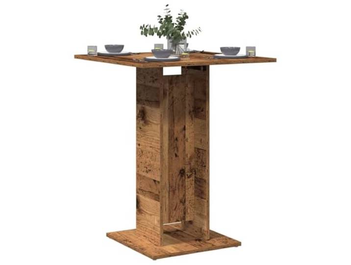 HEFZGDB Bistrotisch Altholz-Optik 60x60x75 cm Holzwerkstoff mit robuster Tischplatte für Esszimmer Küche Wohnung und Büro langlebig pflegeleicht feuchtigkeitsbeständig Stabiler