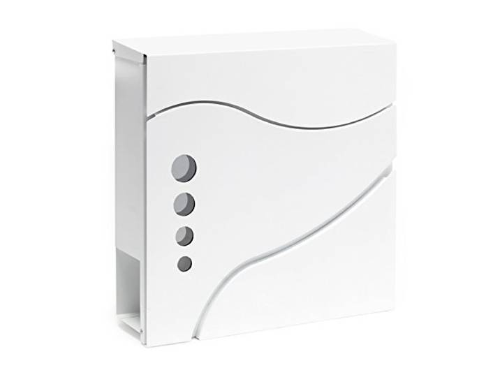 Modern design brievenbus met krantenrol V31 wit wandbrievenbus poedercoating krantenvak post