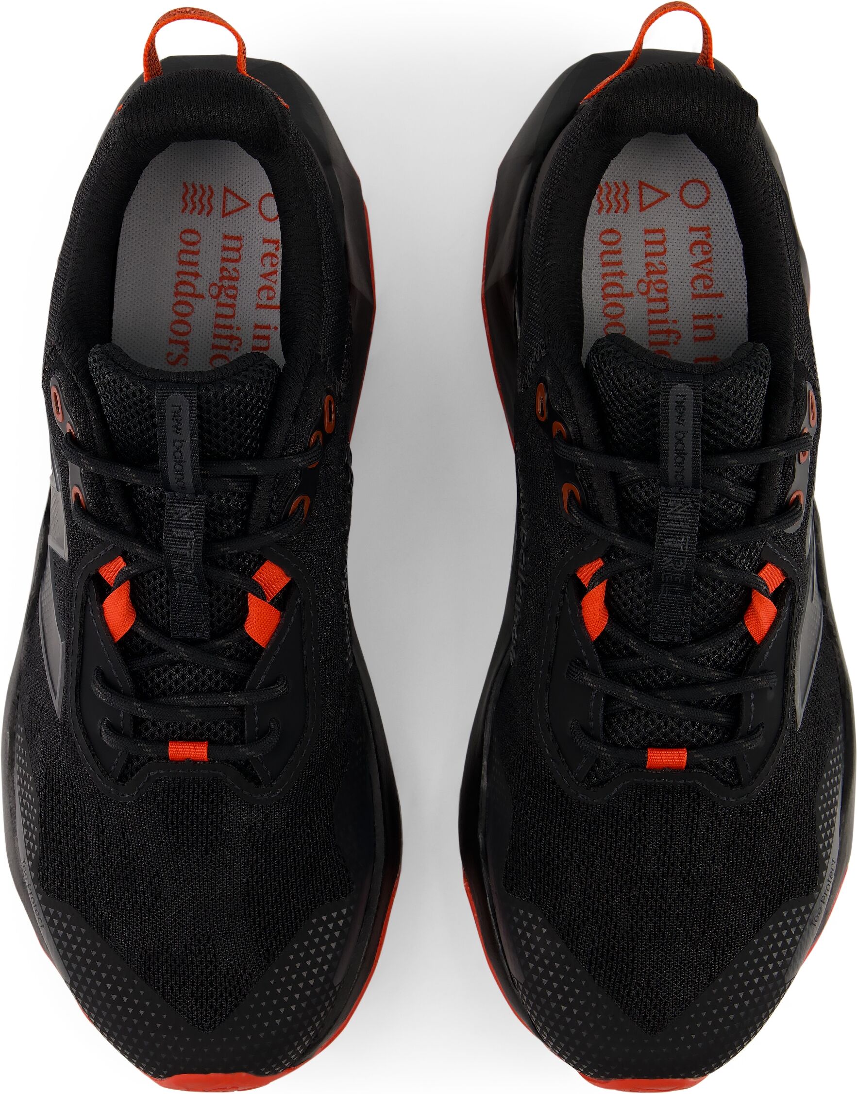 Trailrunningschuh NEW BALANCE "Nitrel", Herren, Gr. 41,5, schwarz (schwarz, neo flame), Synthetik, Textil, Schuhe Trailrunningschuh, Trailrunning-Schuhe für leichte Trails schwarz, neo flame 41,5