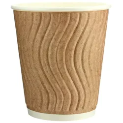 MONOUSO - Biologischer Kaffeebecher aus Wellpappe 9Oz/270ml Ø8cm (25 Stück)